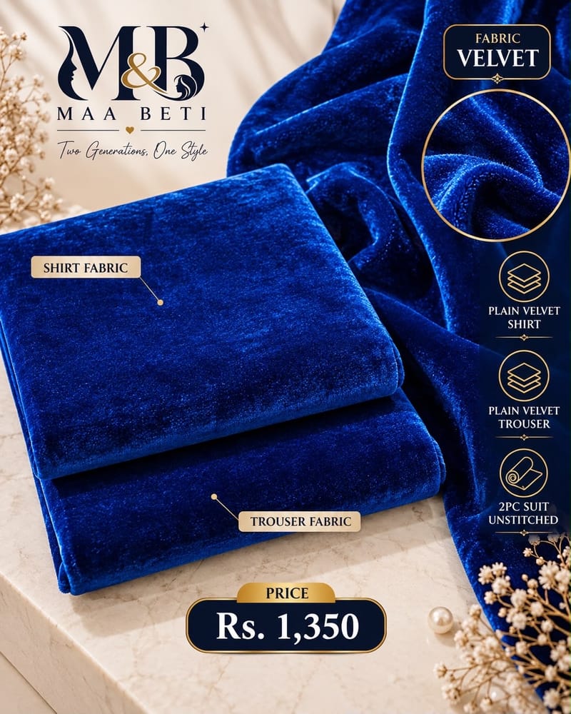 Blue Velvet Suit Fabric