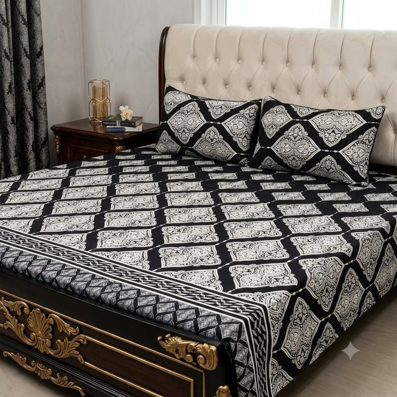 3D Crystal Cotton 3-piece Bedsheet Set AY0010060, photo 2