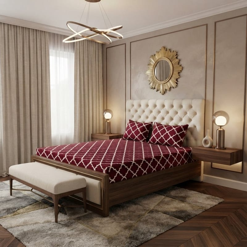 3D Crystal Cotton 3-piece Bedsheet Set - Home Accessory Designed For Bedroom Comfort (AY0010055), photo 2