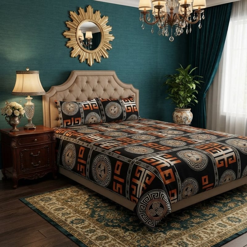 Geometric Pattern Bedsheet Set