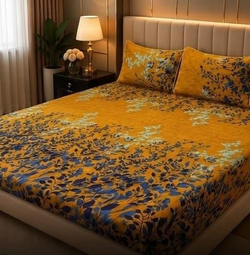 Mustard Floral Bedspread