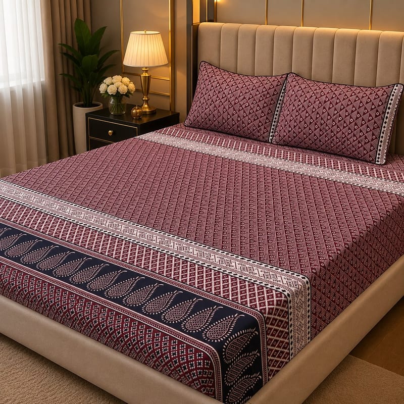 3D Crystal Cotton 3-piece Bedsheet Set AY0010047