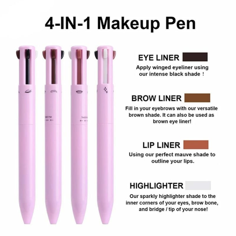 Eye ShadowLiner Combination 4 In 1 Makeup Pen Multifunctional Cosmetics Ballpoint Pens Waterproof Eyeliner Eyebrow