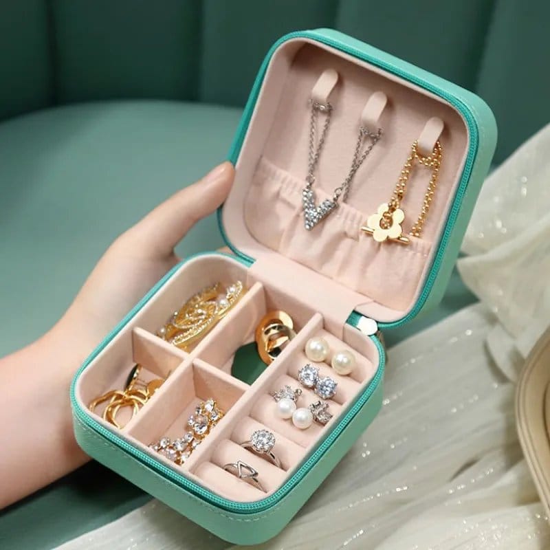 Jewellery Storage Box leather Jewelry Stand Earrings Ring Box Cosmetics Beauty Container Organizer (random color)Made in, photo 3