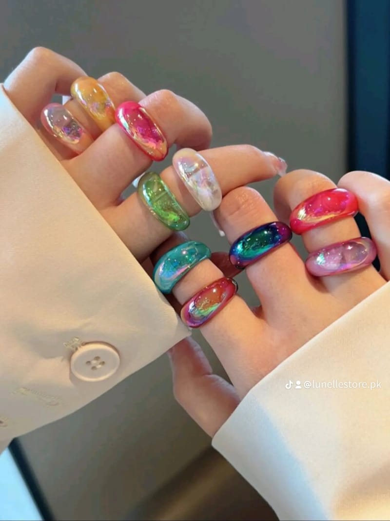 10pcs/set Fashionable Geometric Design Rings