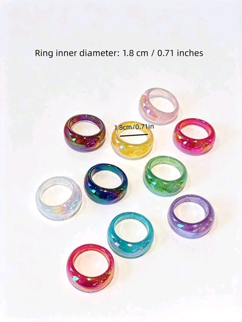 10pcs/set Fashionable Geometric Design Rings, photo 3
