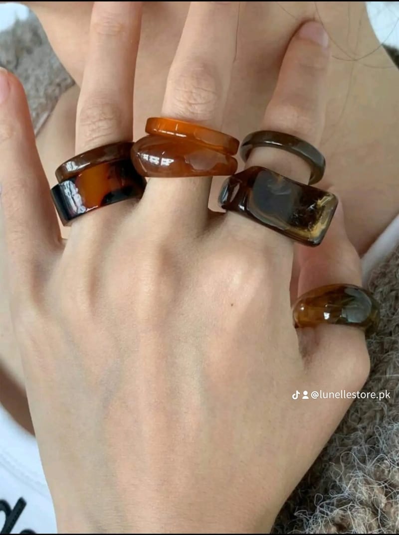 7pcs/Set Wide Asymmetrical Open Rings