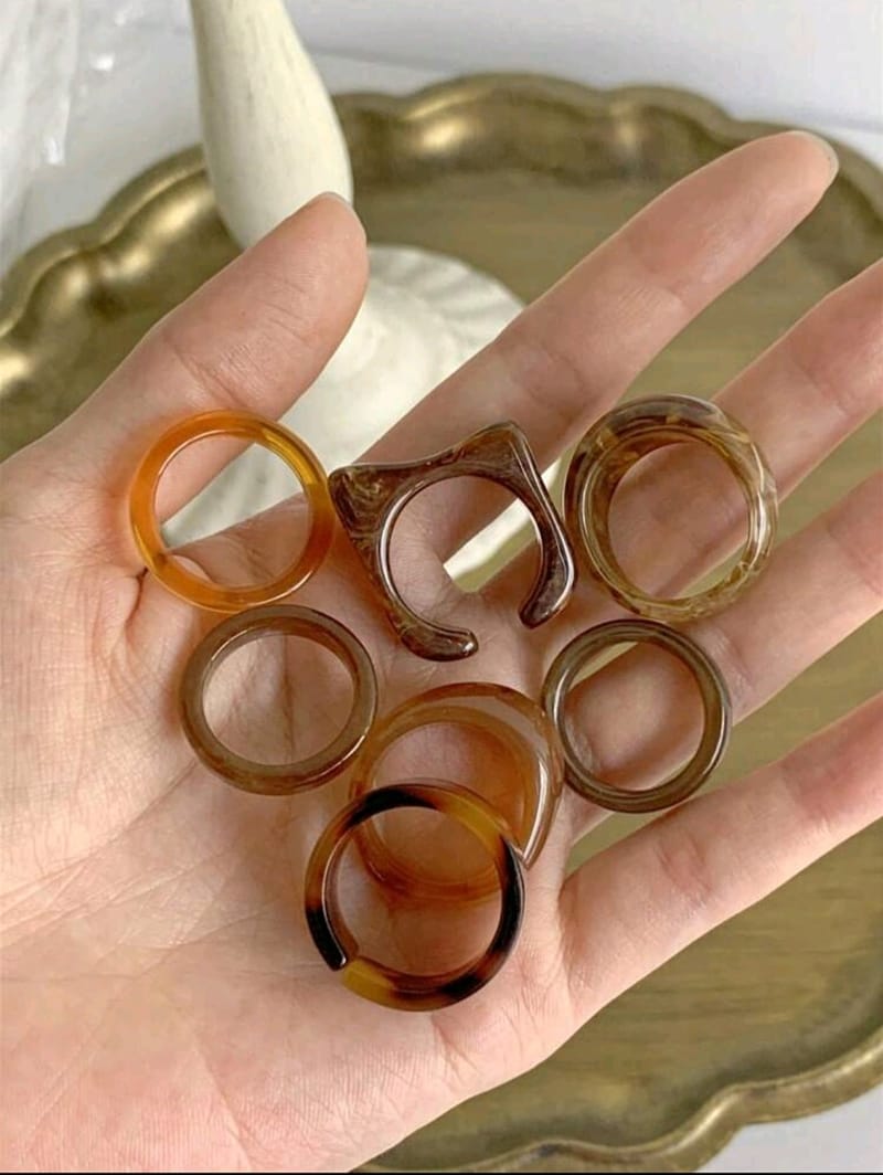 7pcs/Set Wide Asymmetrical Open Rings, photo 3