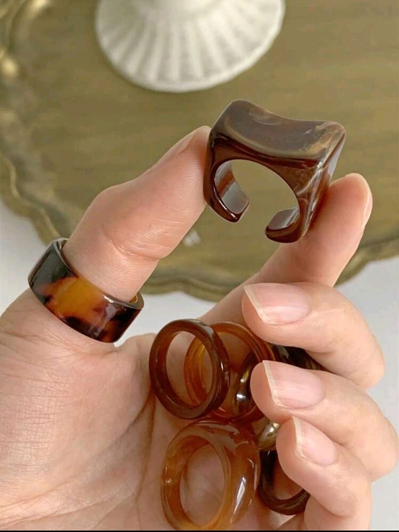 7pcs/Set Wide Asymmetrical Open Rings, photo 4