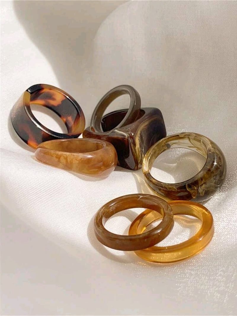 7pcs/Set Wide Asymmetrical Open Rings, photo 5