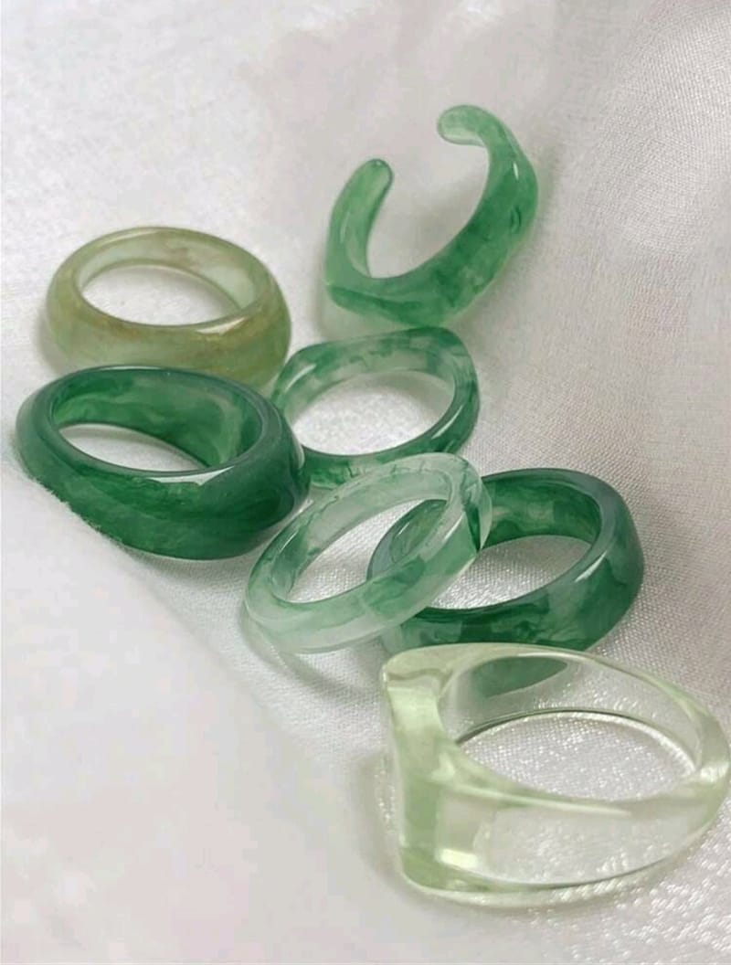 7pcs/Set Green Ring Set, photo 6