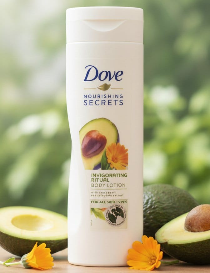 Dove Nourishing Secrets Invigorating Ritual Body Lotion with Avocado Oil and Calendula Extract: A Deeply Hydrating and