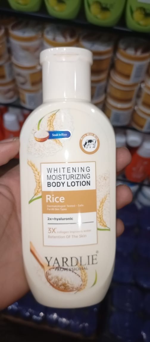 Yardlie Professional Whitening Moisturizing Body Lotion with Rice, Hyaluronic Acid, and Collagen: Intense Hydration and