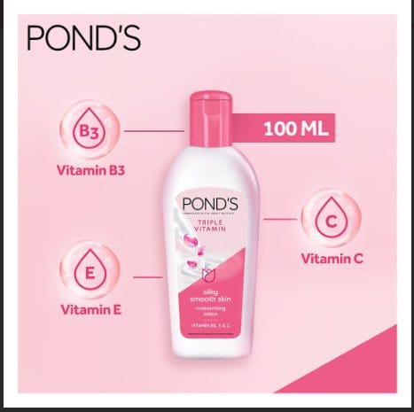 Ponds Triple Vitamin Moisturising Lotion Silky Smooth Skin 200ml