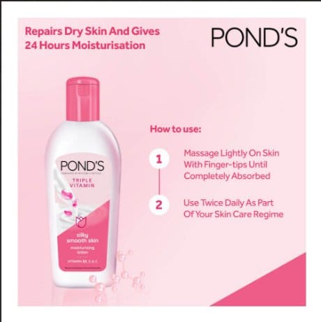 Ponds Triple Vitamin Moisturising Lotion Silky Smooth Skin 200ml, photo 3