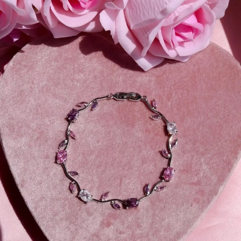 Silver Base Korean Treding Tulip Braclet, photo 4