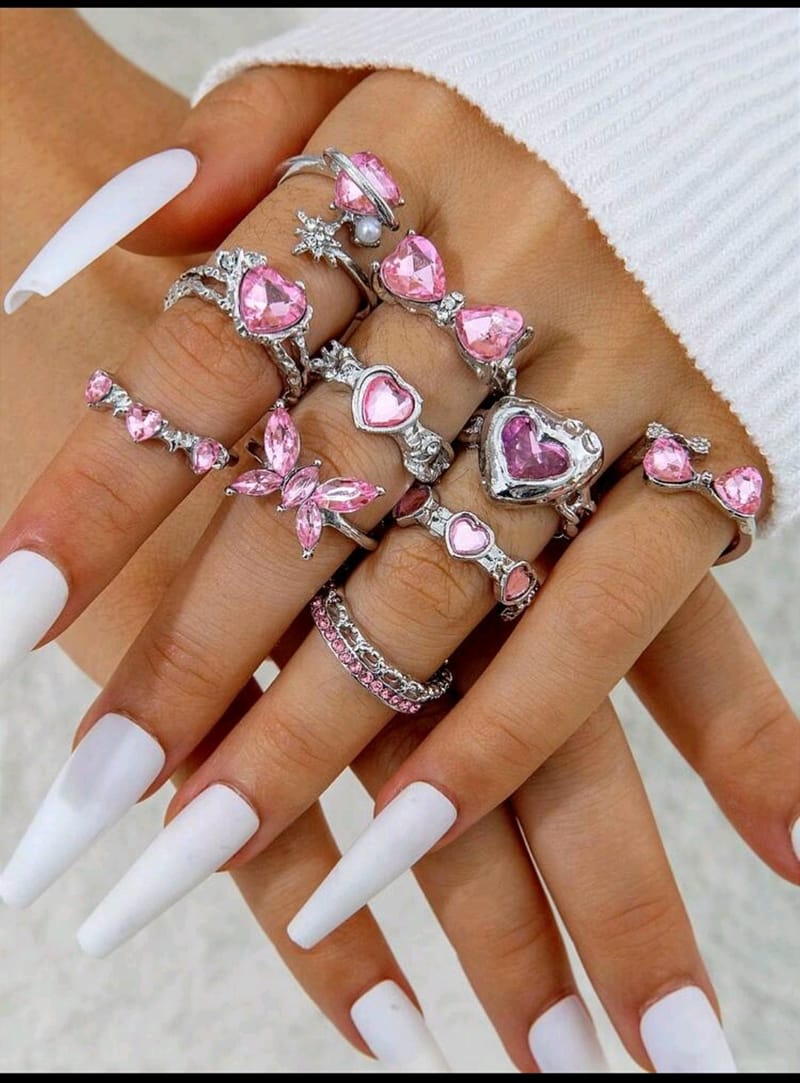 10pcs/Set Rhinestone Knuckle Rings Set, photo 4