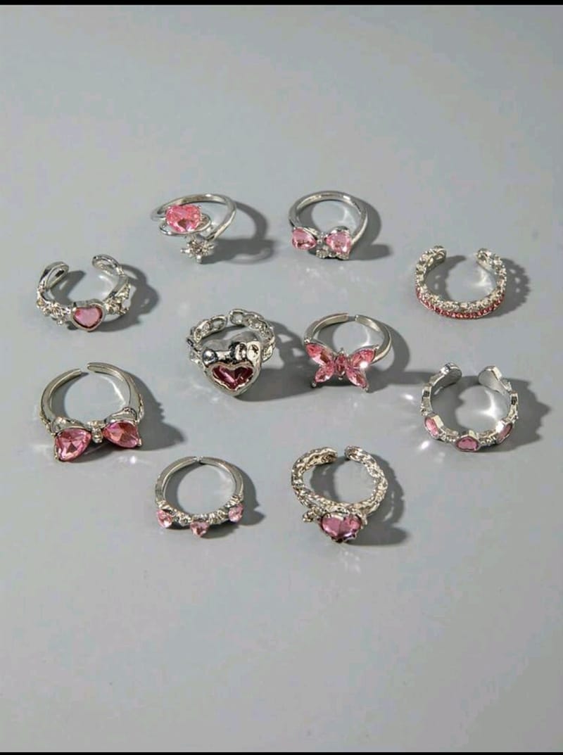 10pcs/Set Rhinestone Knuckle Rings Set, photo 6