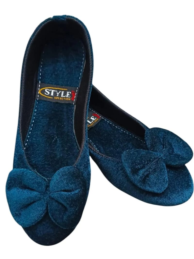 Blue bow flat shoes, photo 2