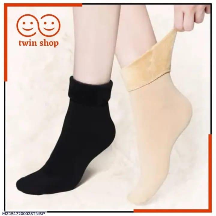 Whole thermal socks black & beige color