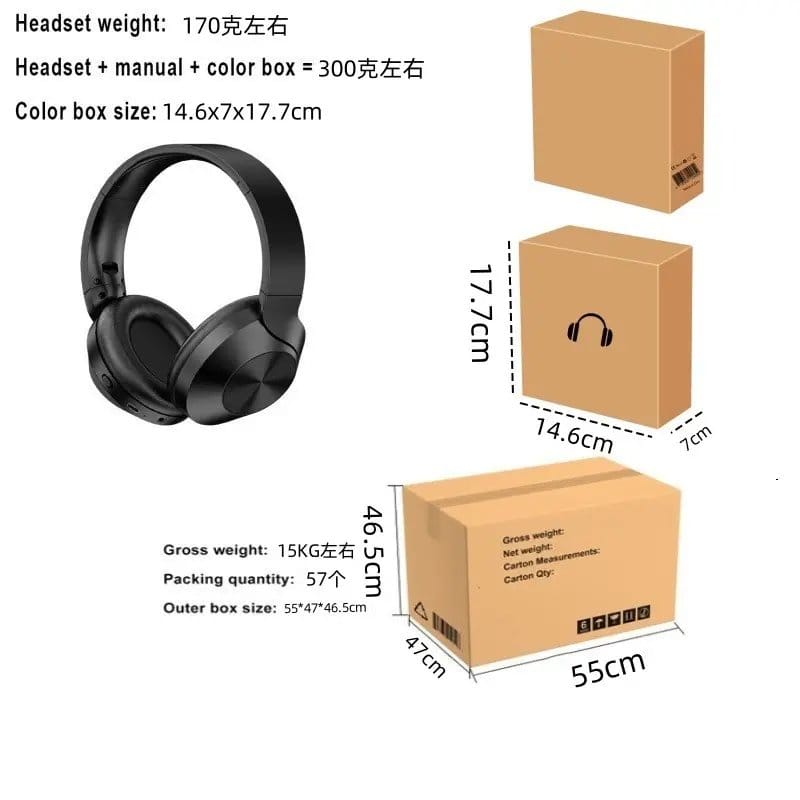 Black Bluetooth Headphones with Red Ring | Long Battery Life, photo 5