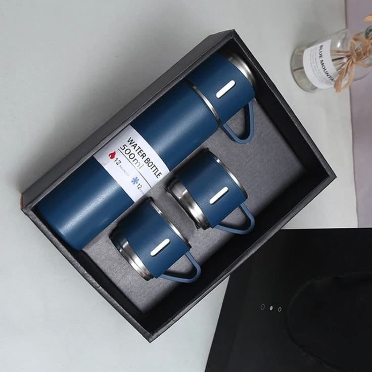 Vacuum Flask Set Black Stainless Steel 12Hr Thermal Insulation Hot And Cold, photo 5