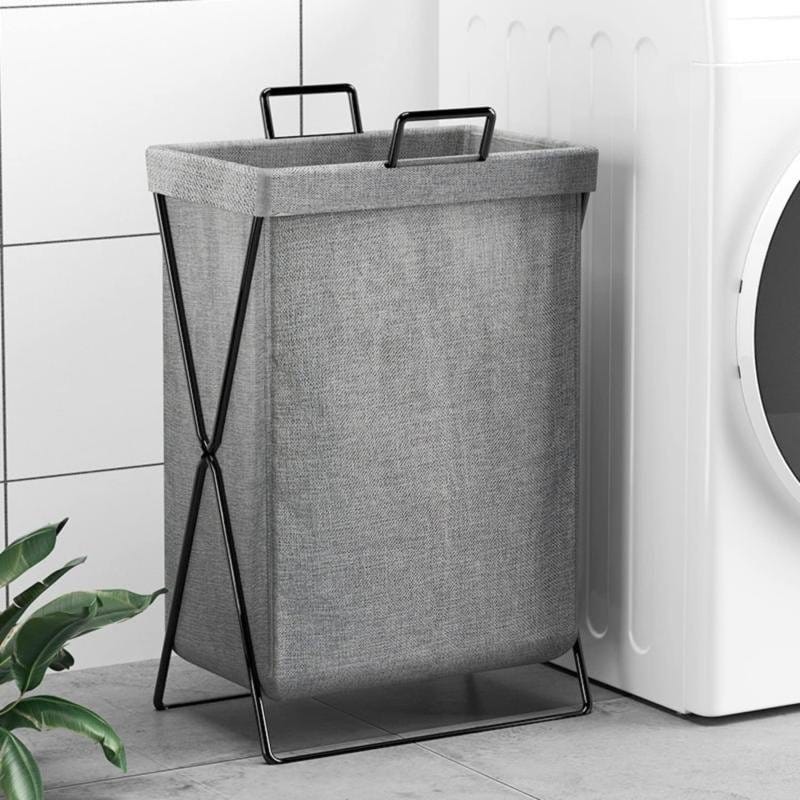 Grey Fabric Laundry Basket, photo 2