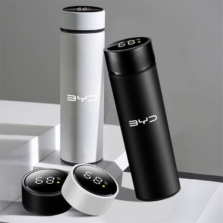 Digital Temperature Display Water Bottle 500ml Stainless Steel Smart Flask Black, photo 2