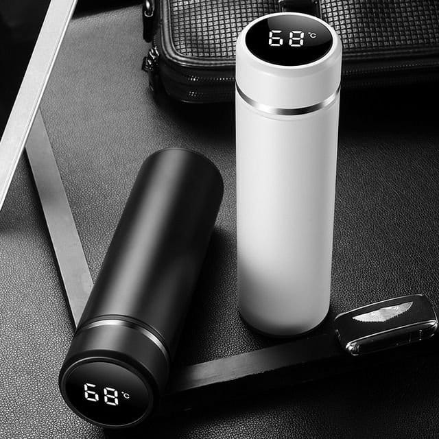 Digital Temperature Display Water Bottle 500ml Stainless Steel Smart Flask Black, photo 7