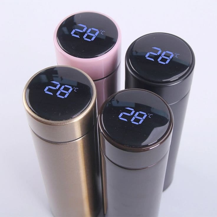 Digital Temperature Display Water Bottle 500ml Stainless Steel Smart Flask Black, photo 6
