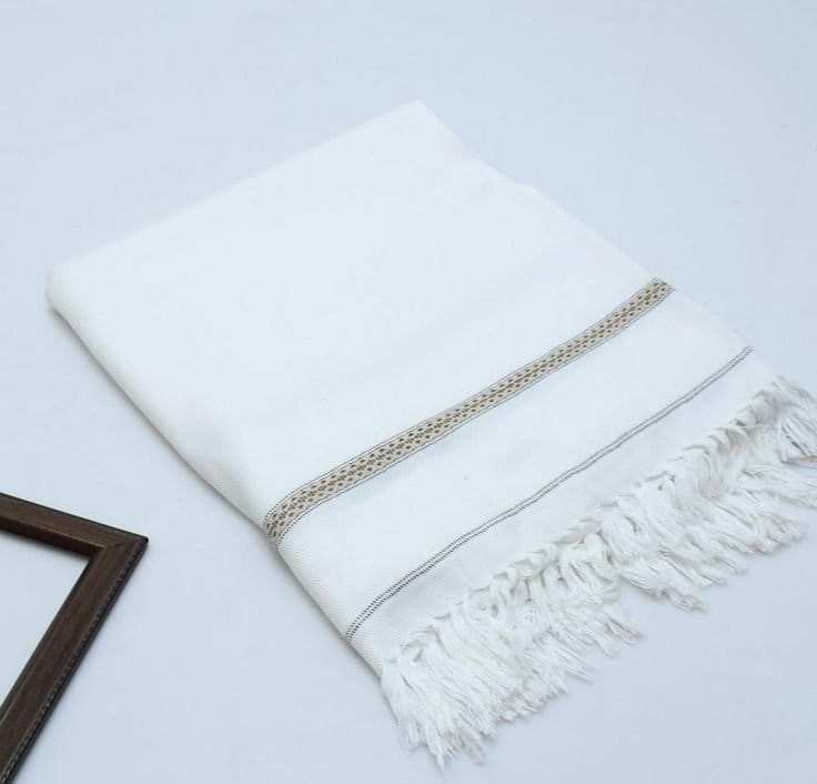 Men’s Woolen Shawl – White, 2.5 Gazz, photo 2