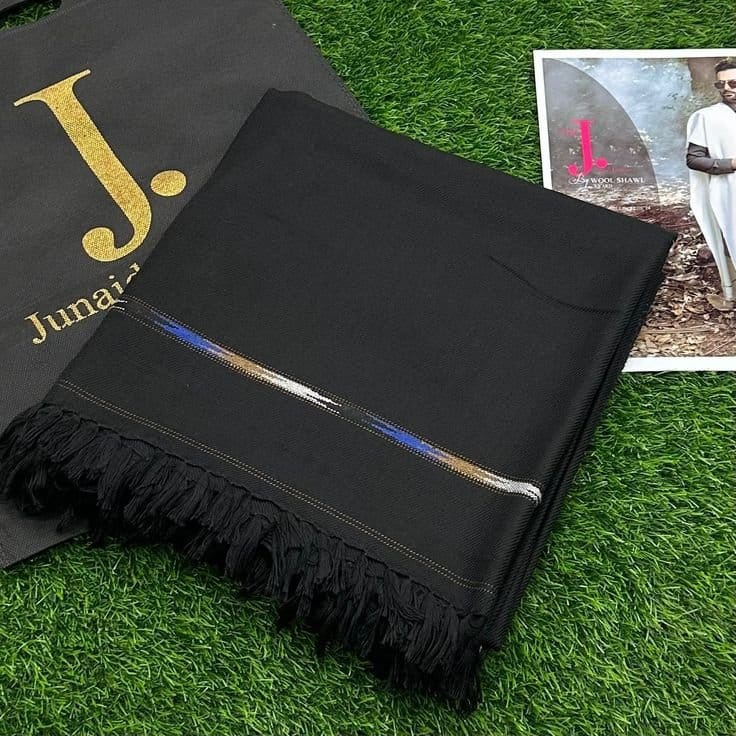 Men’s Wool Shawl – Plain Black