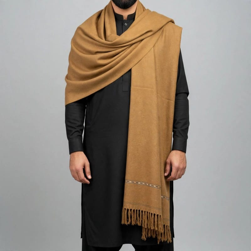 Men’s Woolen Shawl – Plain Design