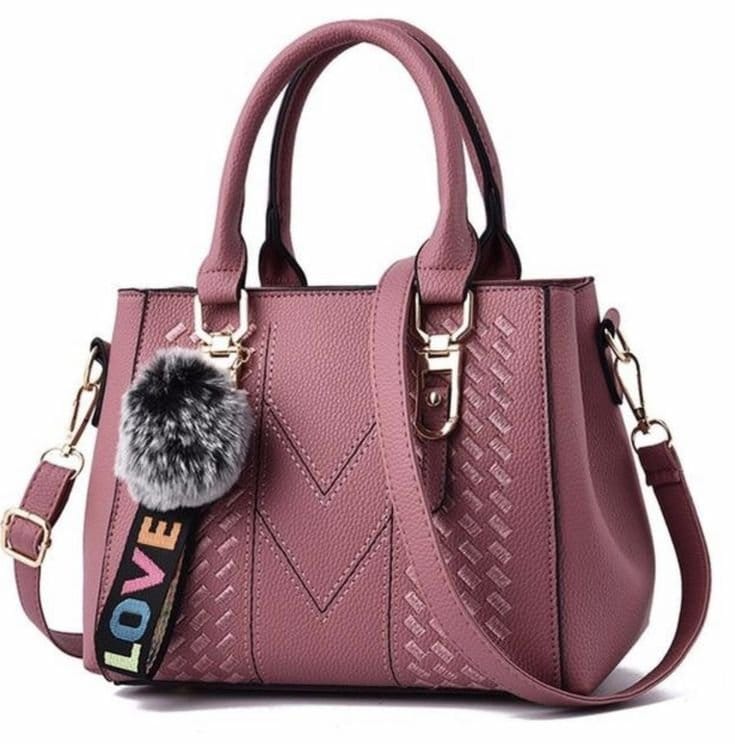 Women's Pink Crossbody Bag 2 Pcs Set - Adjustable Strap, photo 2