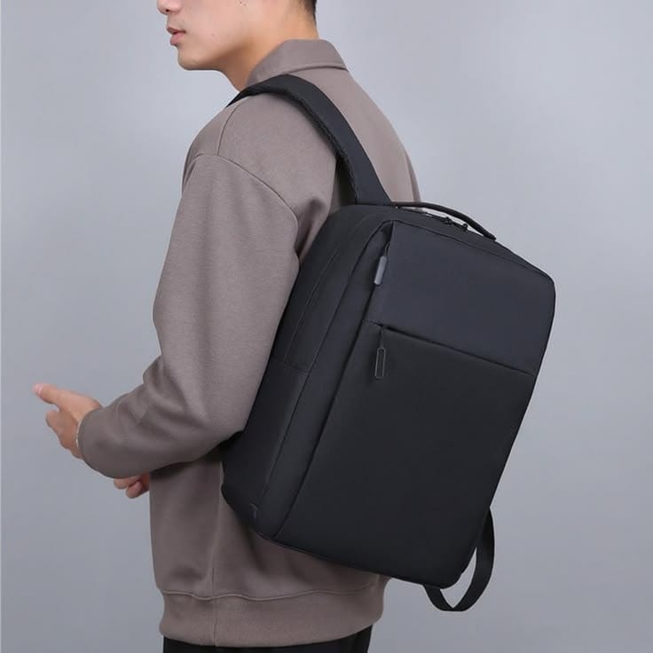 Stylish 15" Laptop Bag With Reflective Strip - Blue Gray Black, photo 2