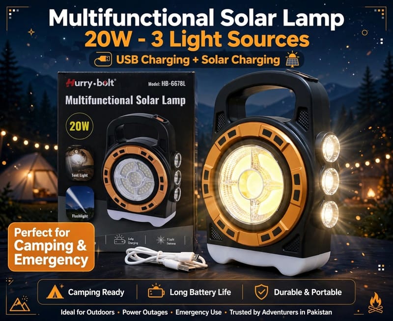 Solar Powered Lantern 3 Mode - USB Rechargeable - Black Gold, photo 5