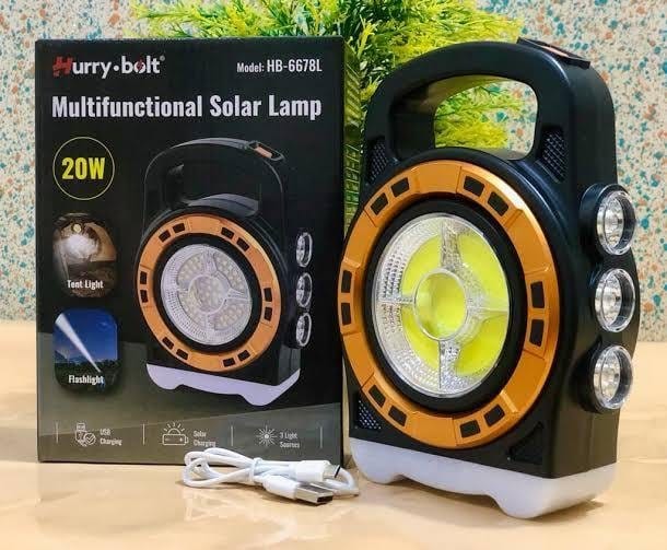 Solar Powered Lantern 3 Mode - USB Rechargeable - Black Gold, photo 2