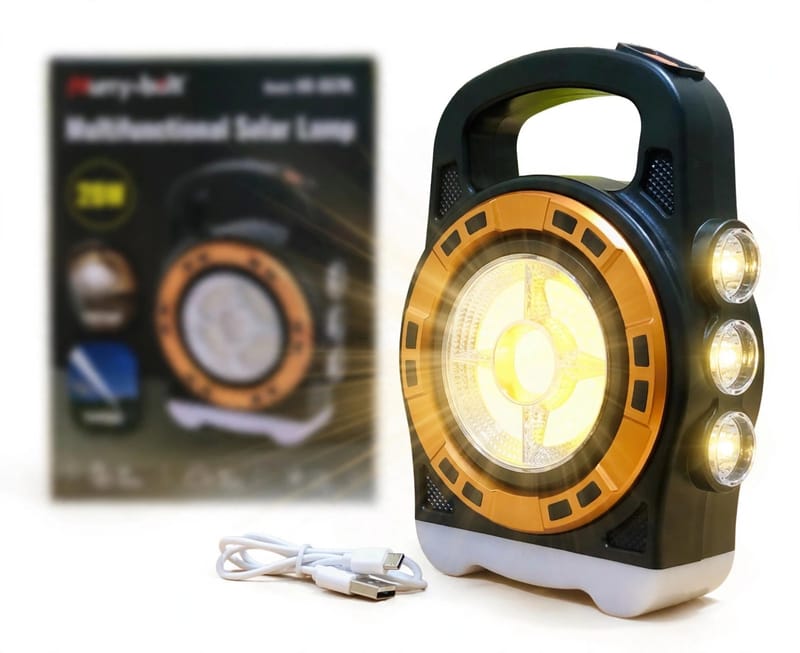 Solar Powered Lantern 3 Mode - USB Rechargeable - Black Gold, photo 3