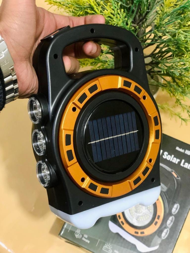 Solar Powered Lantern 3 Mode - USB Rechargeable - Black Gold, photo 4