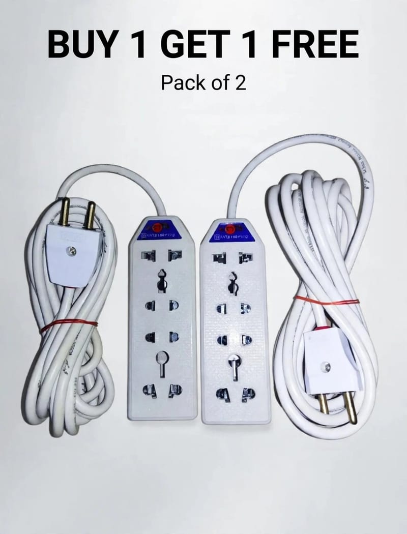 Extension Board With 9 Feet Long Wire - Pack Of 2 (Buy 1 Get 1 Free)
