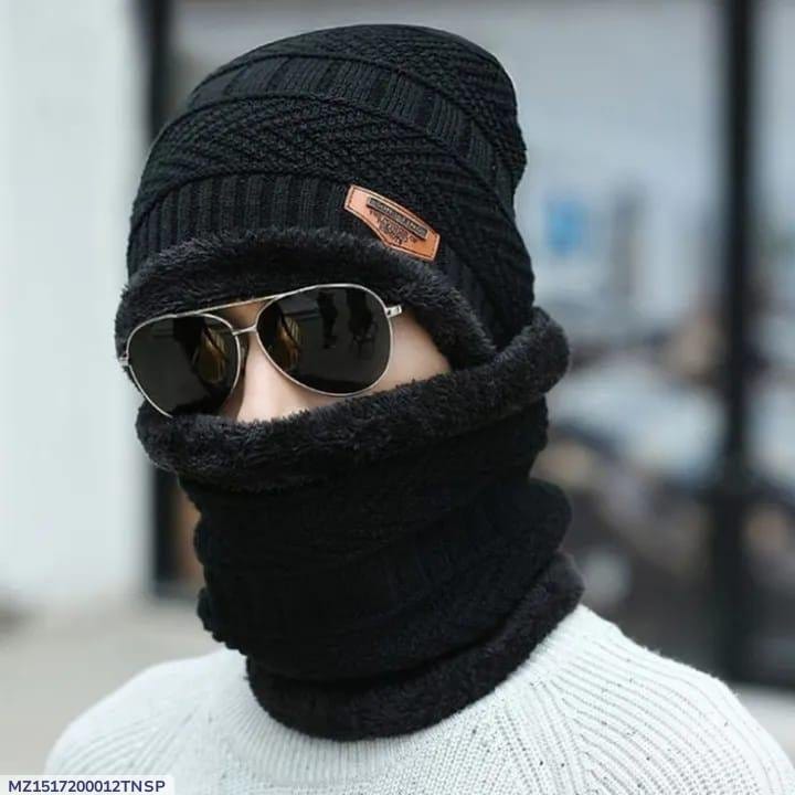 Premium Beanie & Neck Warmer Set - 2 Pcs Black Winter Unisex, photo 3