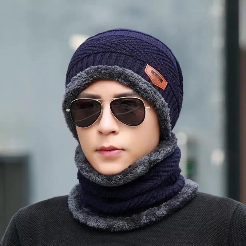 Premium Beanie & Neck Warmer Set - 2 Pcs Black Winter Unisex, photo 6