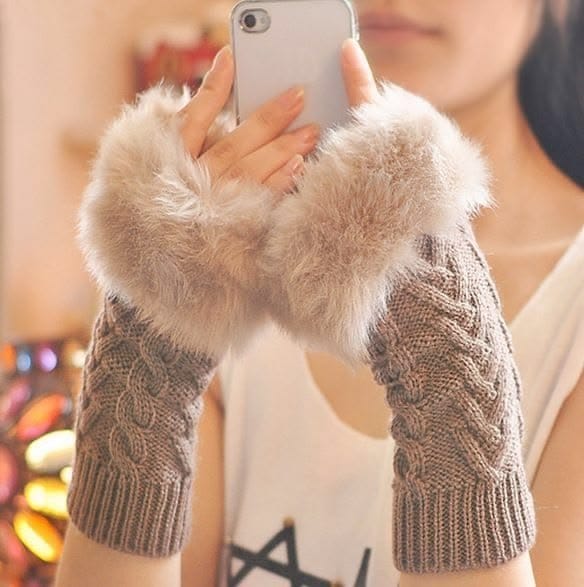 Winter Fingerless Gloves With Fur - Pack Of 1 (2 Pcs Pair), photo 3