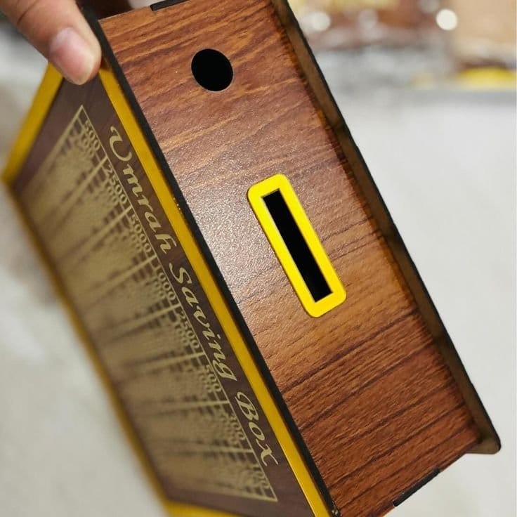 Wooden Umrah Saving Box - 280 Days Saving Plan Box - Umrah Dream Box, photo 2