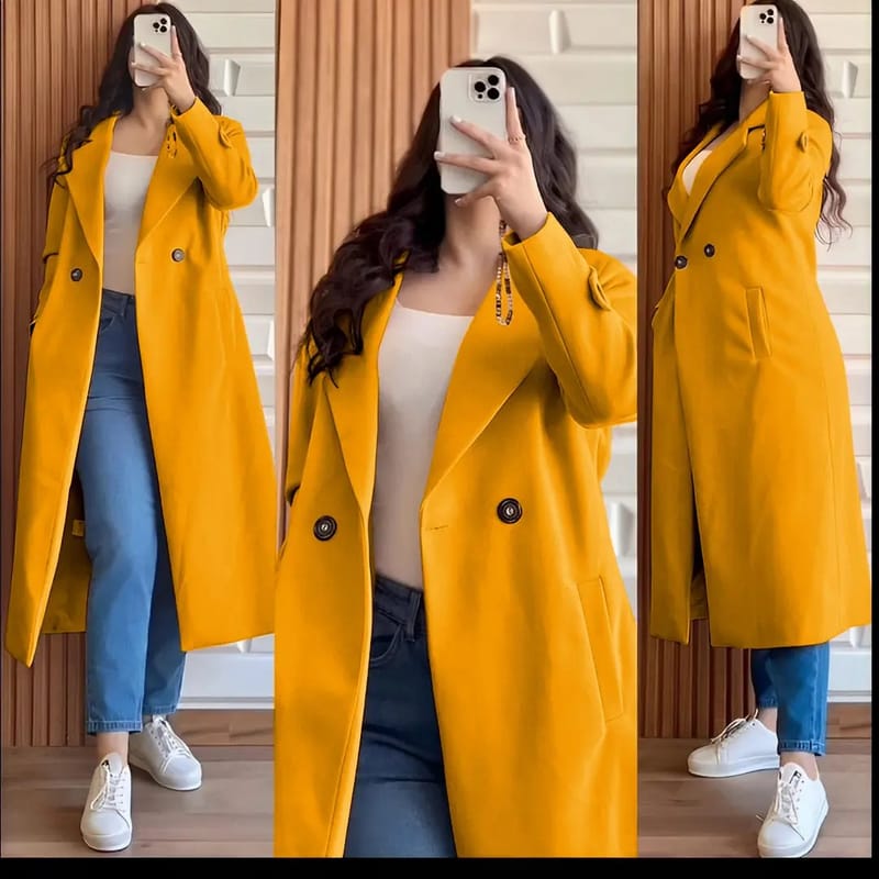Women's Black Wool Coat - Loose Plus Size Winter Coat For Women