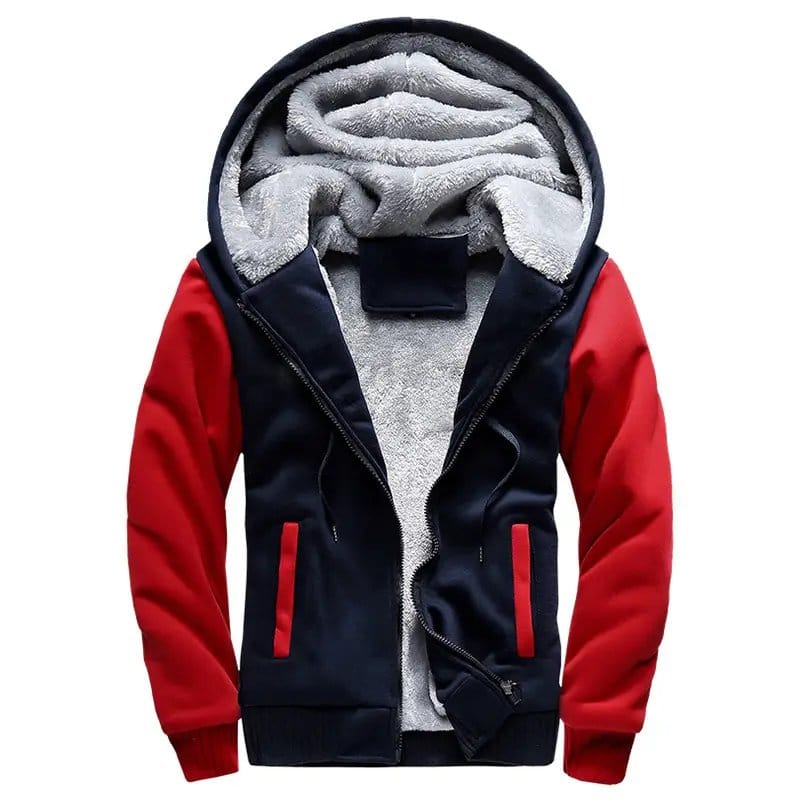 Men's Fleece Lined Hooded Cardigan - Large Plus Size Winter Coat With Zipper, photo 4