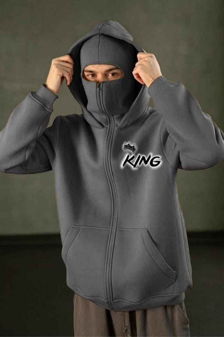 Heavyweight Fleece Hoodie Navy Blue For Men - Premium Winter Zipper Hoodie, photo 2