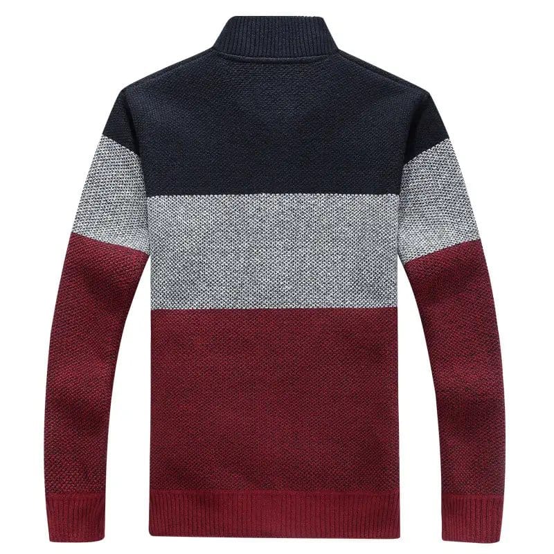 Men's Thick Velvet Zipper Cardigan - Autumn Winter Warm Coat - Premium Velvet V-Neck Sweater Jacket For Men, photo 4