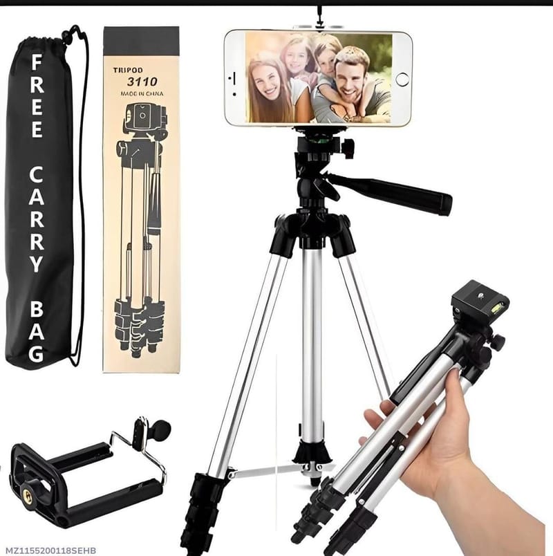 3.5ft Adjustable Tripod Stand For Mobile & Camera With Bag - 3110 Tripod For Vlogging -, photo 4