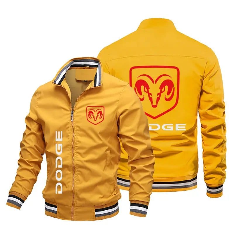 Men's White Dodge Logo Zipper Jacket - Autumn Collection | Premium Sports Jacket, photo 3